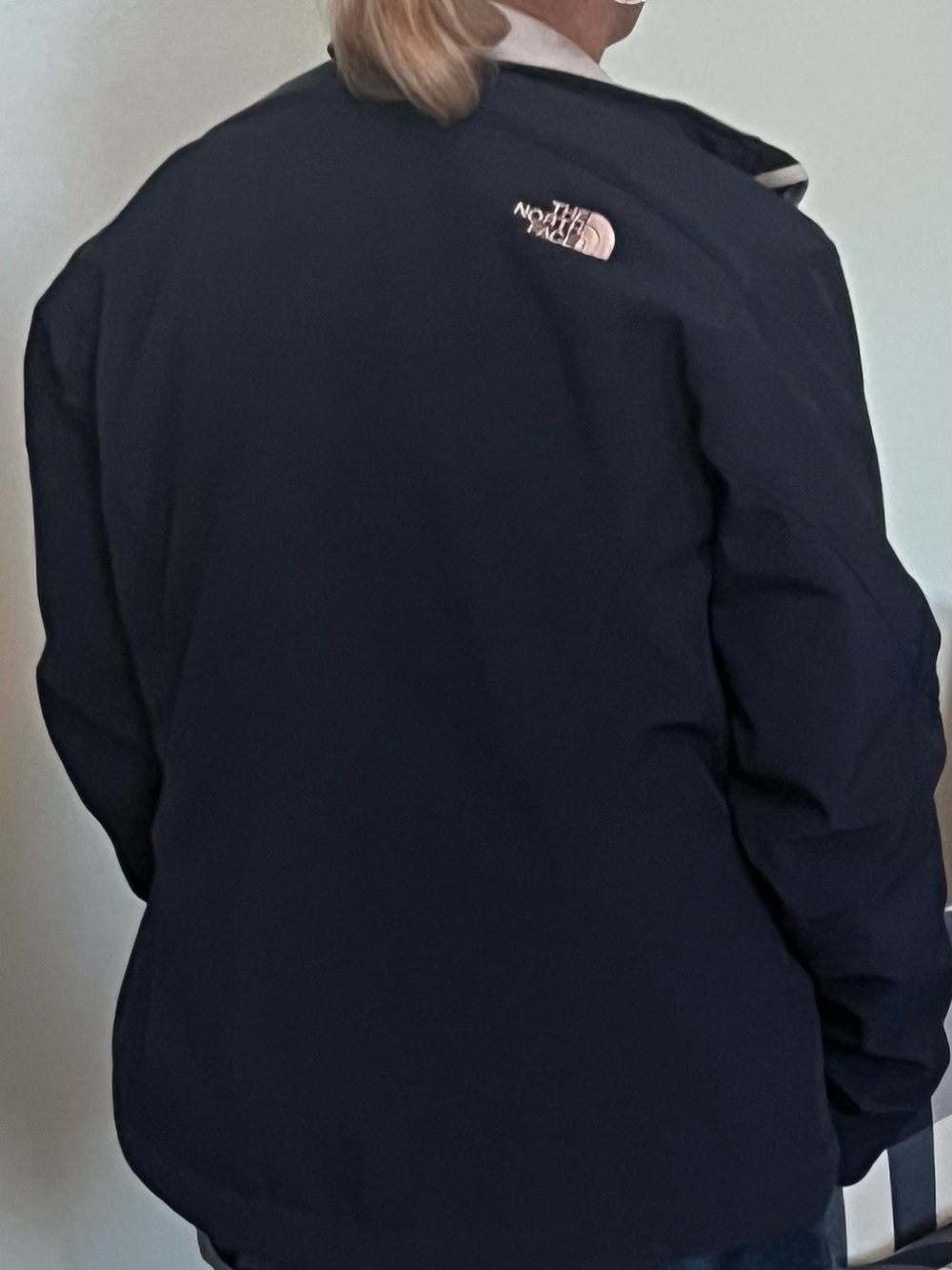 The North Face Navy All Weather Jacket with White Logo, Women’s size Lg